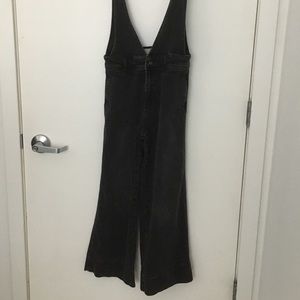 Wide leg jean jumpsuit